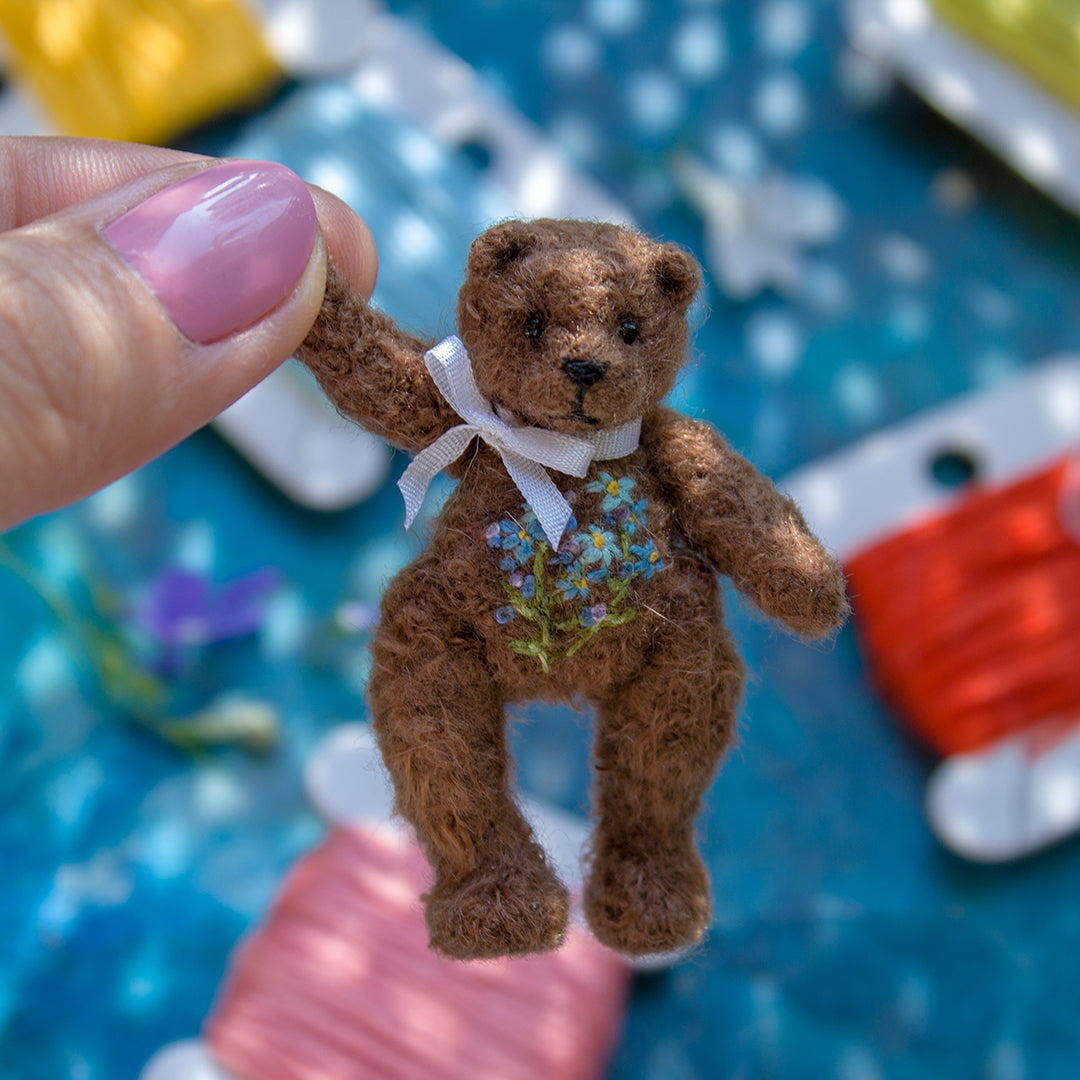 TUTORIAL Miniature Crochet Teddy Bear Pattern 1:12 Scale, Amigurumi  | PDF + video