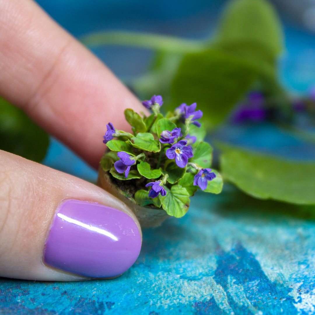 TUTORIAL Miniature wild pansies with air dry clay | PDF + video