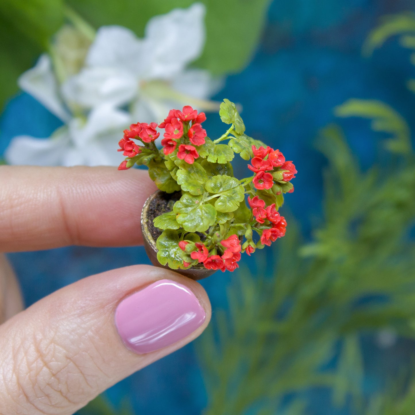 TUTORIAL Miniature geranium with air dry clay | PDF + video - Rina Vellichor