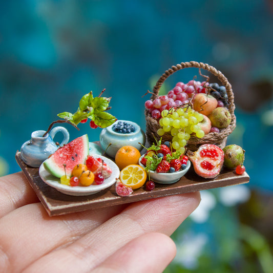 Miniature fruit set for dollhouse in 1:12 scale | option 3 - Rina Vellichor