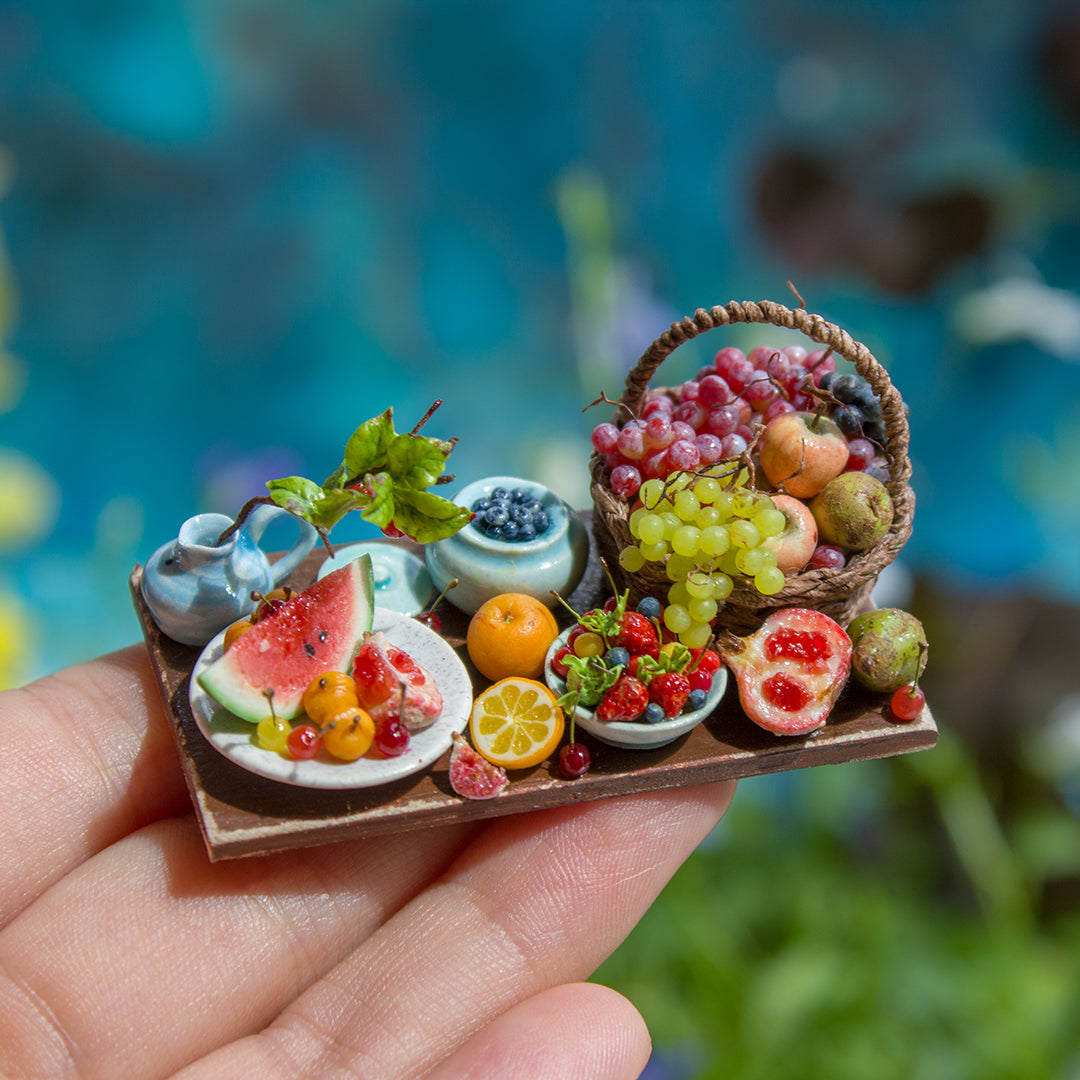 Miniature fruit set for dollhouse in 1:12 scale | option 3 - Rina Vellichor