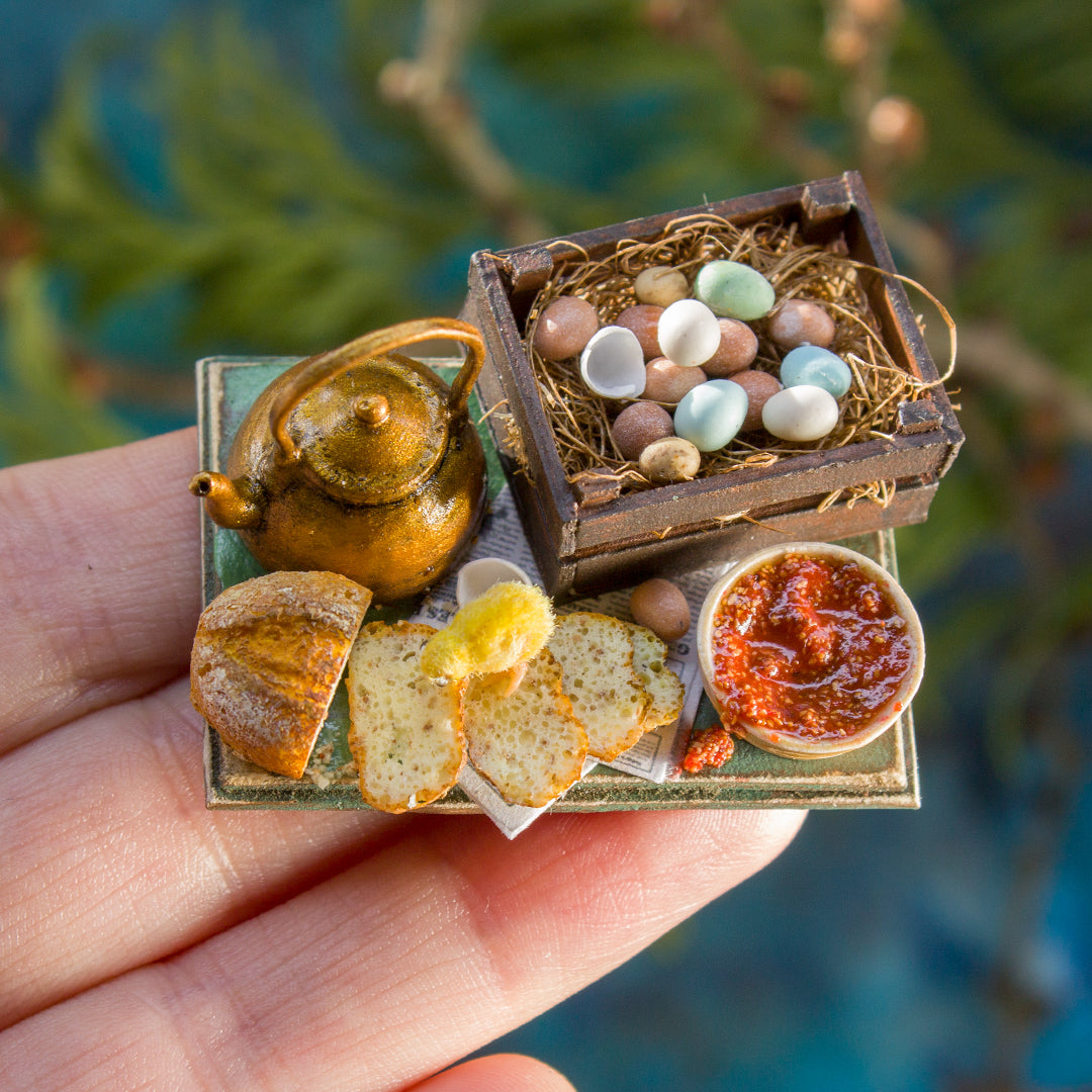 Miniature set with chick for dollhouse in 1:12 scale 5 - Rina Vellichor
