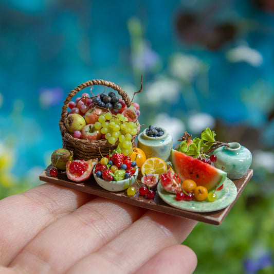 Miniature fruit set for dollhouse in 1:12 scale | option 4 - Rina Vellichor