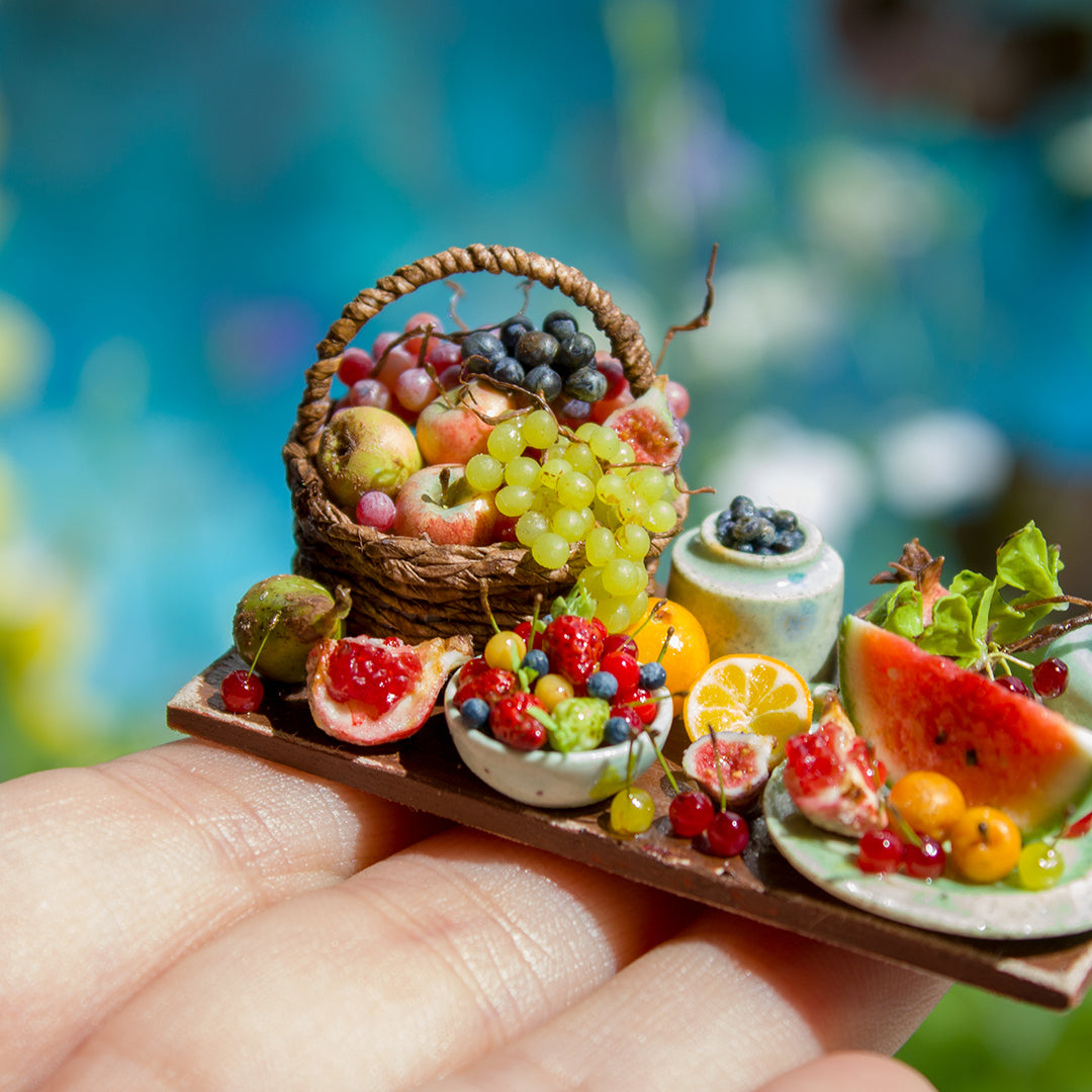 Miniature fruit set for dollhouse in 1:12 scale | option 4 - Rina Vellichor