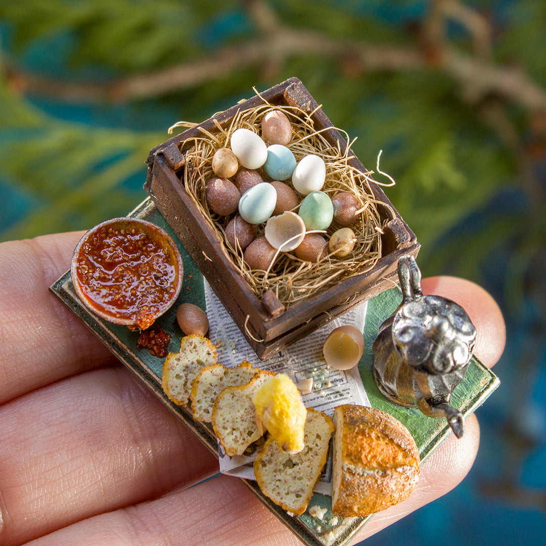 Miniature set with chick for dollhouse in 1:12 scale 6 - Rina Vellichor