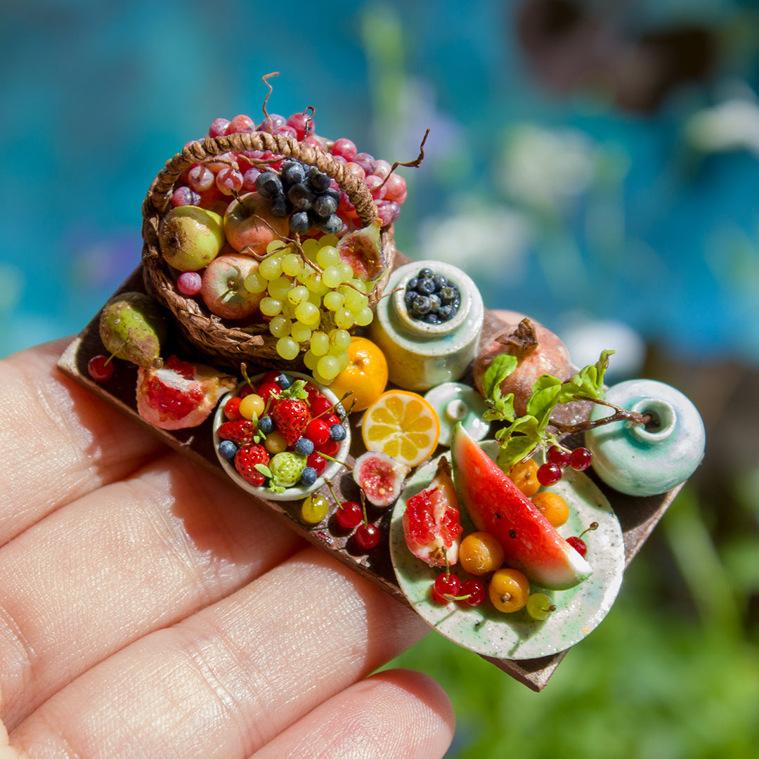 Miniature fruit set for dollhouse in 1:12 scale | option 4 - Rina Vellichor