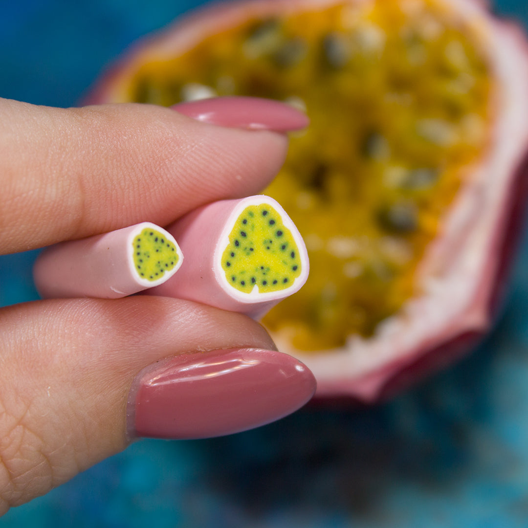 TUTORIAL Miniature polymer clay passion fruit cane with polymer clay | PDF + video