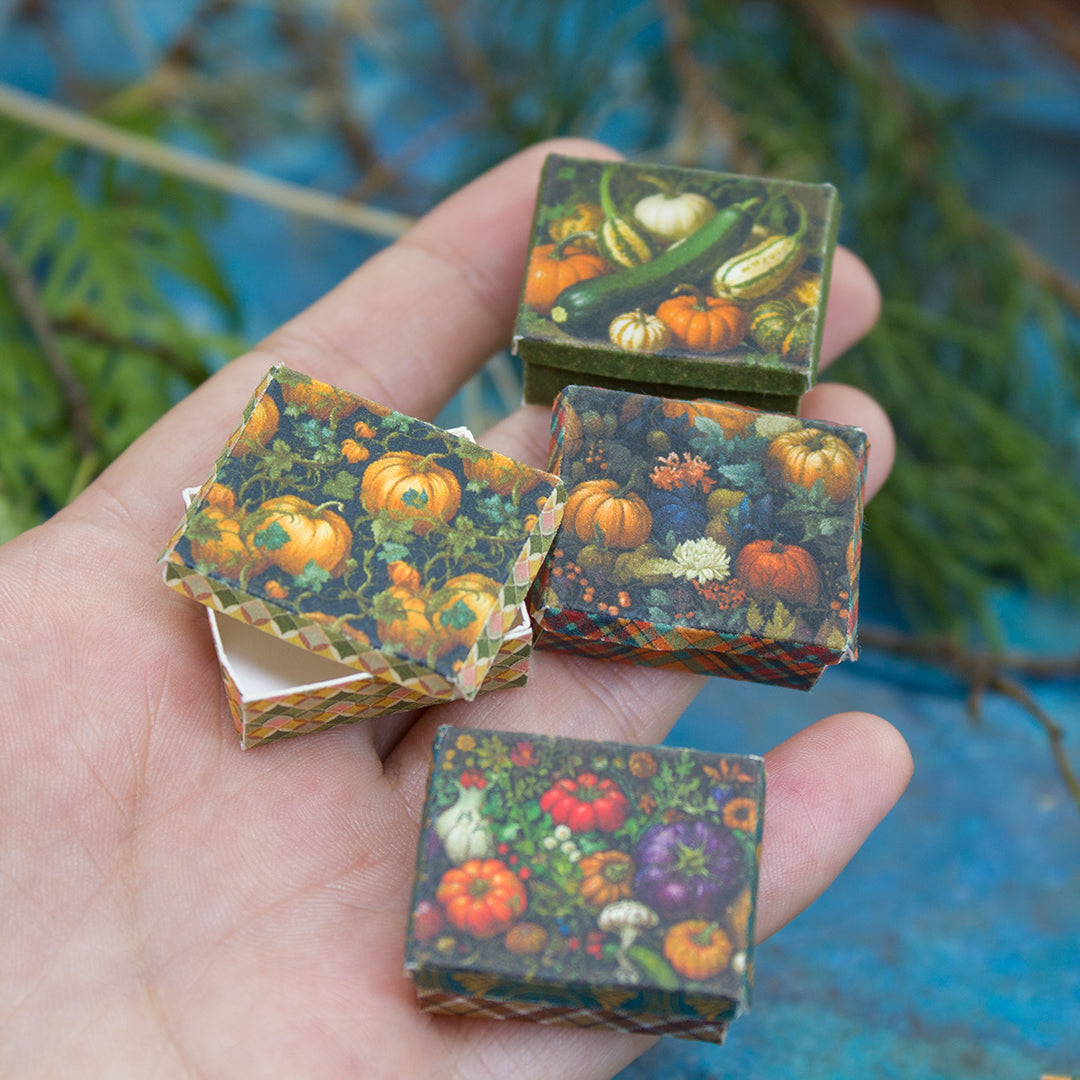 TEMPLATE Miniature pumpkin boxes for 1:12 scale dollhouse | PDF