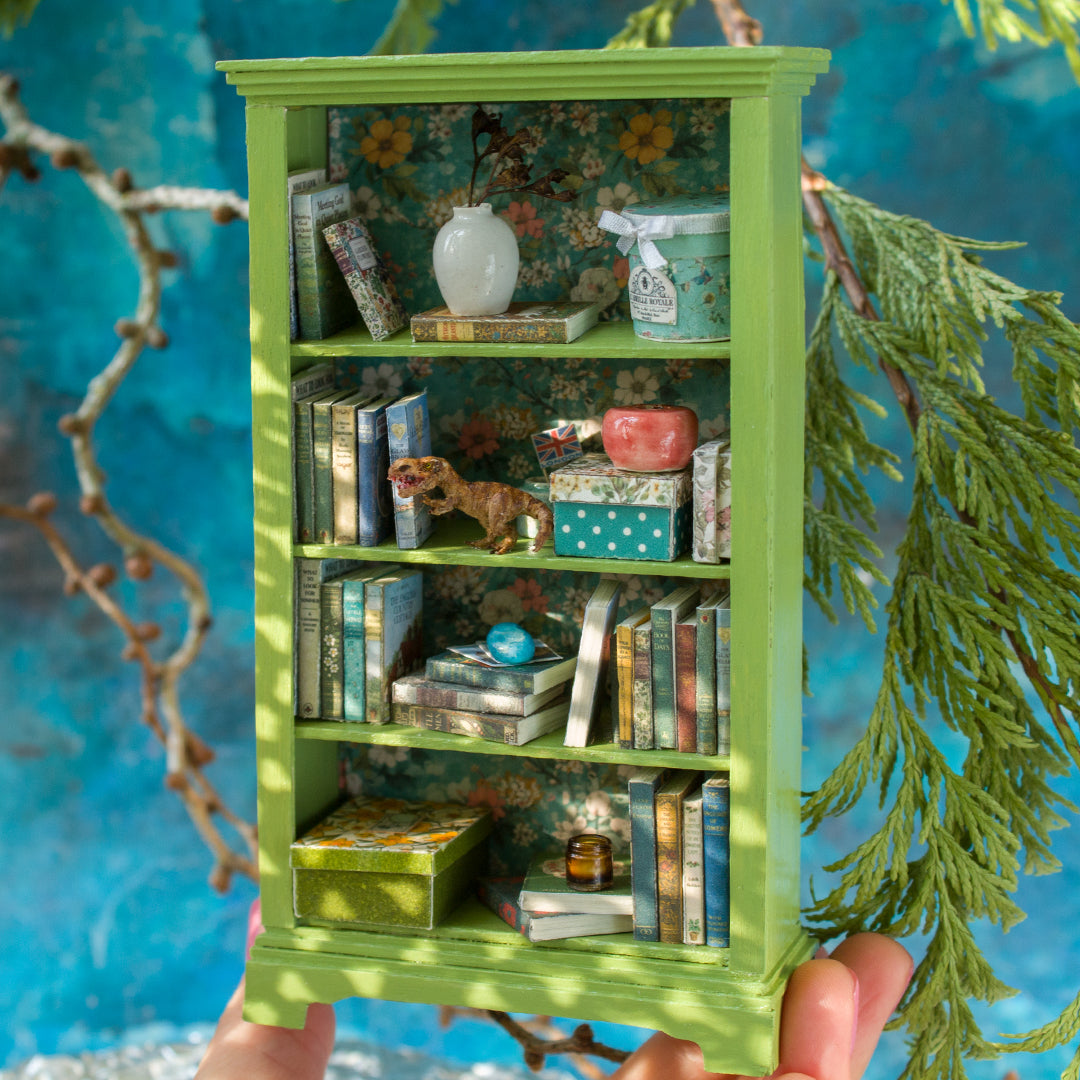 TEMPLATE Miniature retro bookcase in 1:12 scale | PDF - Rina Vellichor