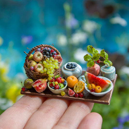 Miniature fruit set for dollhouse in 1:12 scale | option 5 - Rina Vellichor