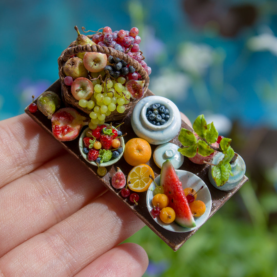 Miniature fruit set for dollhouse in 1:12 scale | option 5 - Rina Vellichor