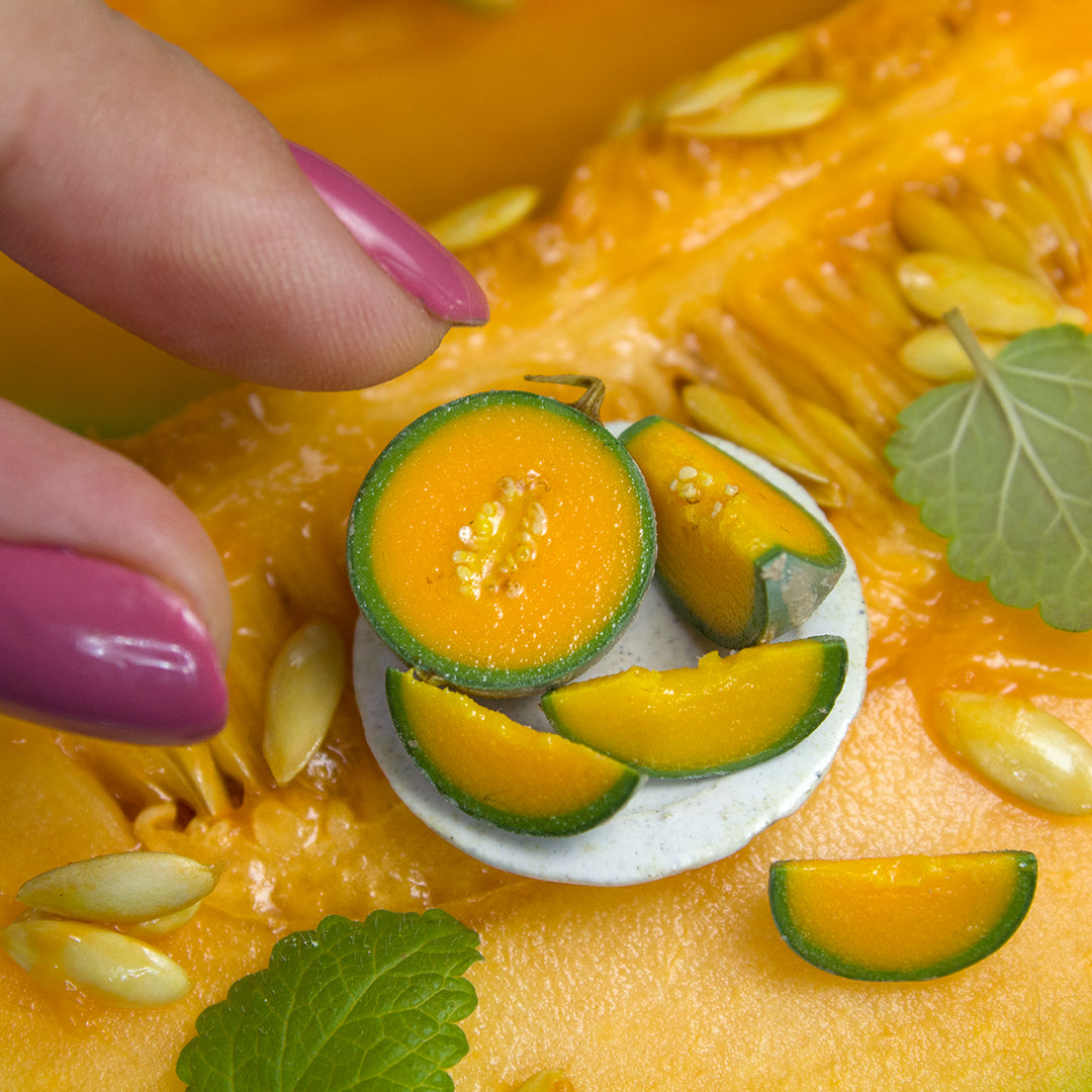 TUTORIAL Miniature cantaloupe with polymer clay | PDF + video
