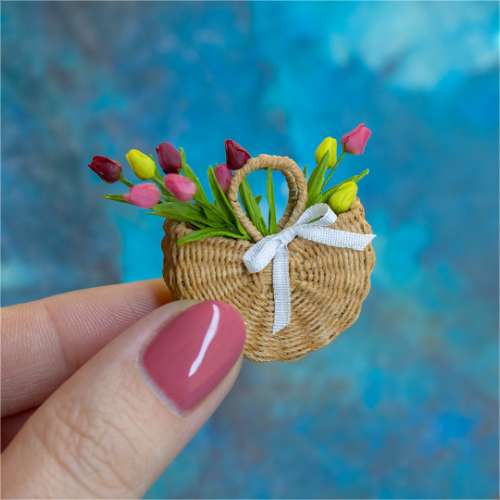 TUTORIAL Miniature wicker flower basket | PDF + video